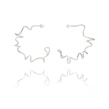 Silver Loose Curve Hoops